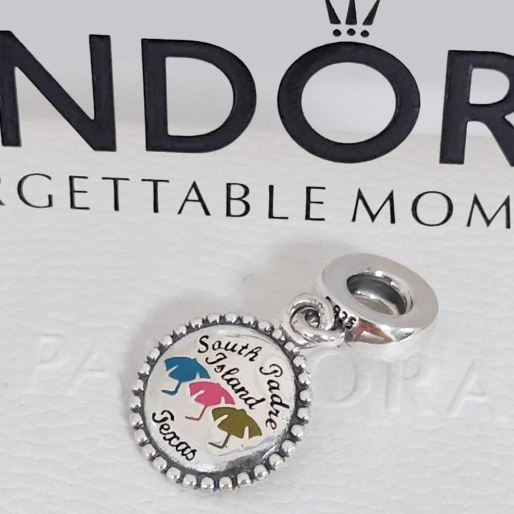 Pandora South Padre Island Texas Dangle Charm Exclusive Travel Pendant with box